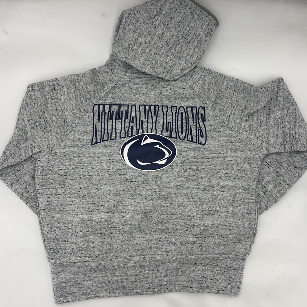 WEAR by Erin Andrew’s Penn State Speckle Double-Hit Raglan Full-Zip Hoodie - Picture 5 of 7
